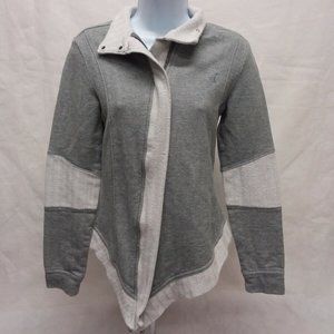 Women's Small Puma Long Sleeve Gray Striped Full Zip Sweater Jacket